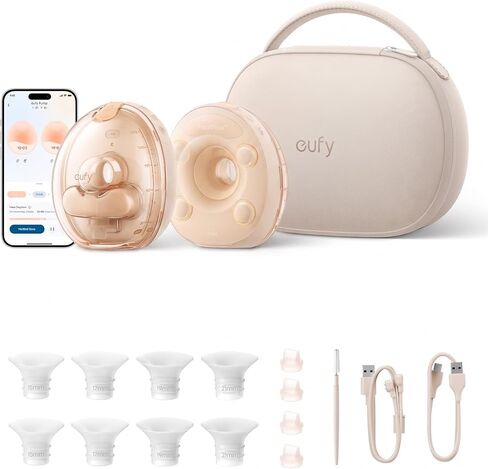 eufy Security Wearable Breast Pump E20/S1/S1 Pro, 24mm Flange (2-Pack) | Pump Replacement Parts: Food-Grade Silicone supports HeatFlow Tech for a Durable, Ergonomic & Comfortable Fit. in Kuwait