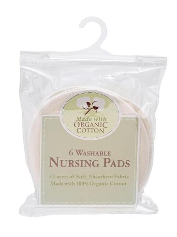 TL Care Nursing Pads Made with Organic Cotton, Natural Color, 6 Count | Soft, Breathable & Washable Breast Pads – Super Absorbent, Stay Dry Breastfeeding Essential for Moms in Kuwait