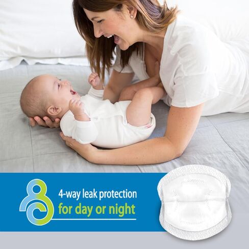Dr. Brown's Disposable Breast Pads for Leakproof Protection, Absorbent and Discreet Nursing Pads with Adhesive Strips for Day or Night, 60 Count (Pack of 1) in Kuwait