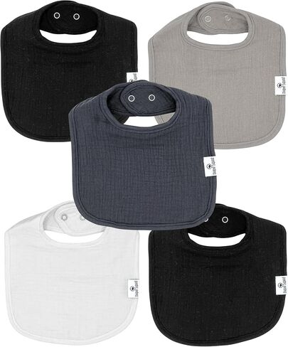 DiaperSquad 10-Pack 100% Organic Muslin Cotton Baby Bibs for Baby Boy, Girl in Kuwait