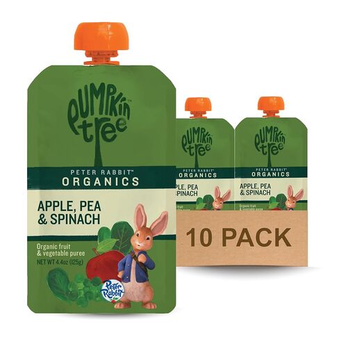 Pumpkin Tree Peter Rabbit Organics Strawberry and Banana Pure Fruit Snack, 4 Ounce (Pack of 10) in Kuwait