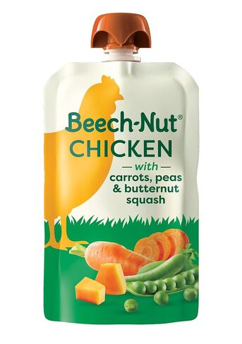 Beech-Nut Meat Baby Food Jars, Chicken & Chicken Broth Puree, 7g Protein, Stage 1 Baby Food for Babies 4 Months and Up, 2.5oz Glass Jars, 10ct in Kuwait