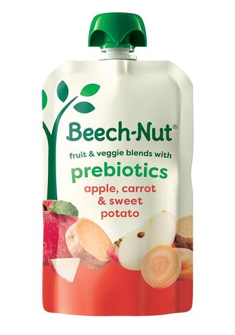 Beech-Nut Baby & Toddler Food Pouches Variety Pack, Protein & Fiber/Iron & Zinc/Prebiotic Fiber Fruit & Veggie Purees, 3.5 oz (18 Pack) in Kuwait