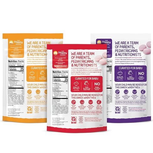 Happy Baby Organics Yogis Freeze-Dried Yogurt & Fruit Snacks, Variety Pack, 1 Ounce (Pack of 6) in Kuwait