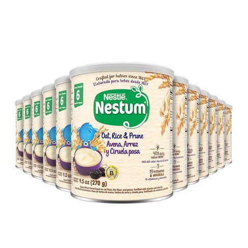 Nestle Nestum 5 Cereals Infant Cereal, 10.6 Oz, 12 Pack | Infant dry cereal; 5 multigrain with probiotic; imported; 12 x 10.6 oz canisters in Kuwait