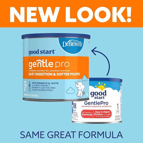 Good Start | Dr. Brown’s Gentle Pro, Baby Formula Powder for Sensitive Tummies, Easy Digestion & Softer Poops, Formula with Probiotics, DHA, Allergen Lactose, Milk, Soy,Tree Nuts,Non-GMO,32 OZ, 1 Pack in Kuwait