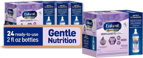 Enfamil NeuroPro Gentlease Ready-to-Feed with Smaller Proteins for Easy Digestion, Brain Supporting DHA, Prebiotic, HuMO6* Blend, Baby Formula for easing Fussiness, Crying, Gas, Spit-up in 24hrs, 2 Fl Oz, 6 Count (Pack of 8) in Kuwait