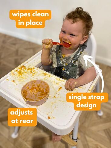 5 Point Silicone High Chair Harness - Wipe Clean - Gray | Easy-Wipe Silicone in Kuwait
