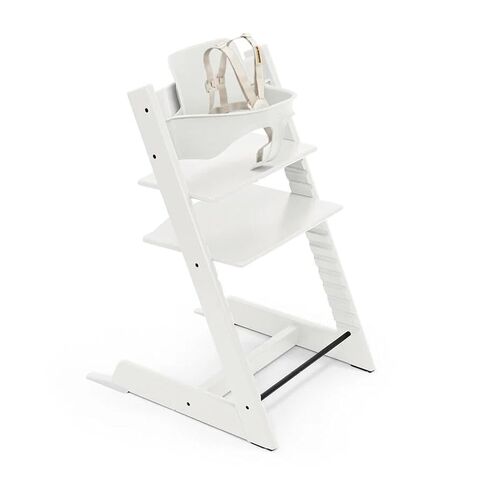Stokke Tripp Trapp High Chair 2, Natural - Includes Chair + Baby Set with Removable Harness for Children 6-36 Months - Adjustable, Ergonomic & Easy to Clean | Includes Chair, Baby Set, Removable Harness for Children 6-36 Months, Adjustable, Ergonomic & Ea in Saudi Arabia