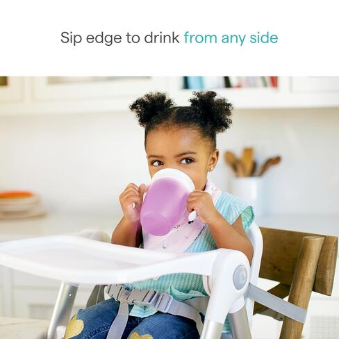 Munchkin Miracle 360 Sippy Cup for 6 Month Old, Spill Proof Baby and Toddler Cups with Transition Handles, 7 Ounce, 2 Pack, Pink/Purple in Kuwait