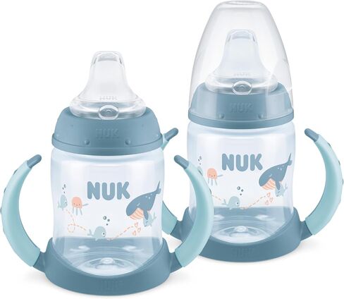NUK Learner Cup, 6+ Months, Fun Fruits and Animals, Amazon Exclusive Collection, 5 Oz, Pack of 2 – BPA Free, Soft Spout, Spill Proof Sippy Cup in Kuwait