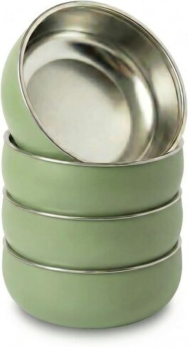 Monkey Proof™ Non-Toxic Stainless Steel Child Bowl 5" with Non-Slip Silicone Shell, Multi-color, (Set of 4 bowls) Unbreakable, Mess Free Feeding for Babies, Toddlers, Kids, BPA free in Kuwait