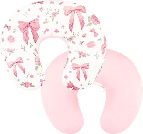 Nursing Pillow Cover, Ultra Soft Breastfeeding Pillow Covers for Newborn Baby Boys and Girls, Easy Removal and Machine Washable Slipcover, 1 Pillowcase Only (Pink Rose) in Kuwait