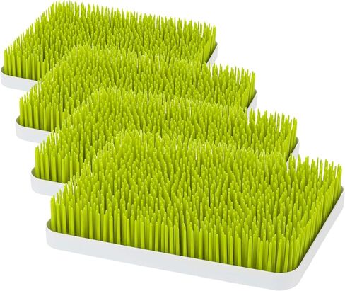 Boon Lawn Countertop Baby Bottle Drying Rack with Antimicrobial Tray - Spring Green - Bottle Rack and Organizer - Baby Feeding Essentials - 13.5 x 11 x 2.5 - 1 Count in Kuwait