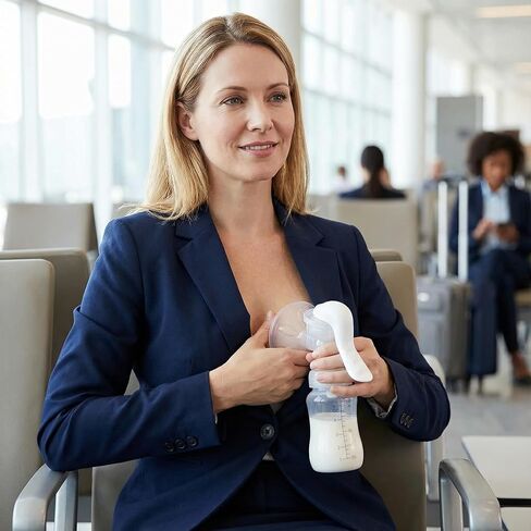 Manual Breast Pump - Adjustable Suction Silicone Hand Pump Breastfeeding, Small Portable Manual Breast Milk Catcher Baby Feeding Pumps & Accessories, White, Mother’s Day Gifts in Kuwait