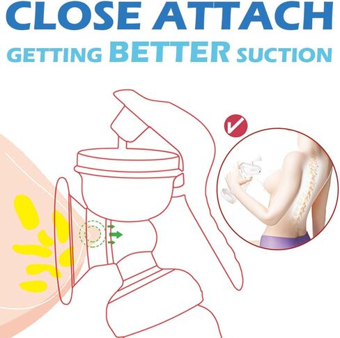 Manual Breast Pump - Adjustable Suction Silicone Hand Pump Breastfeeding, Small Portable Manual Breast Milk Catcher Baby Feeding Pumps & Accessories, White, Mother’s Day Gifts in Kuwait