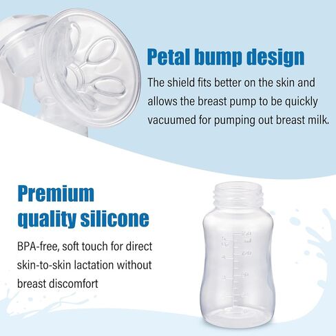 Manual Breast Pump - Adjustable Suction Silicone Hand Pump Breastfeeding, Small Portable Manual Breast Milk Catcher Baby Feeding Pumps & Accessories, White, Mother’s Day Gifts in Kuwait