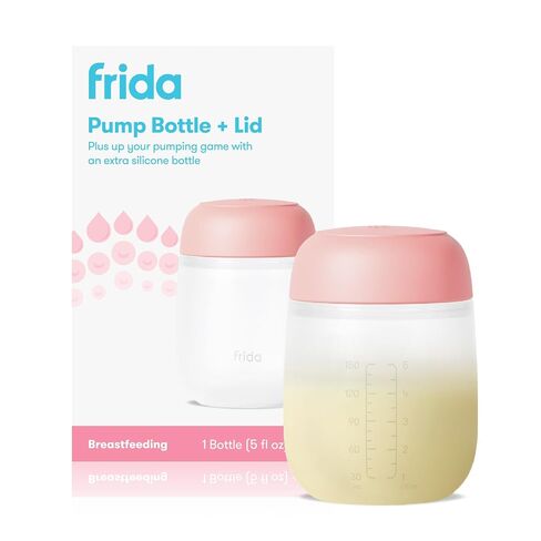 Frida Mom 2-in-1 Breast Pump: Manual Hand Pump & Hands-Free Automatic Suction Cup, Dual-Mode, Wireless Milk Collector, Ergonomic Handle, SoftFeel Flange for Breastfeeding in Kuwait