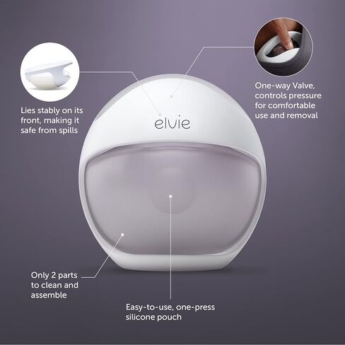 Elvie Curve - Manual Wearable Breast Pump - Hands-Free, Kick-Proof, Portable Silicone Pump that Can Be Worn in-Bra for Gentle, Natural Milk Expression - Breast Feeding Essentials | Kick-proof, portable, can be worn in-bra, gentle and natural milk expressi in Kuwait