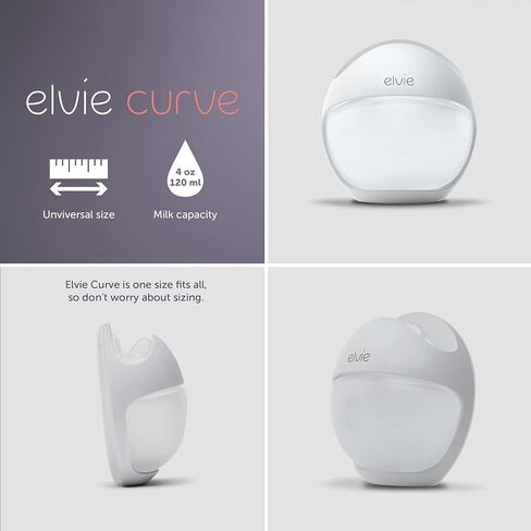 Elvie Curve - Manual Wearable Breast Pump - Hands-Free, Kick-Proof, Portable Silicone Pump that Can Be Worn in-Bra for Gentle, Natural Milk Expression - Breast Feeding Essentials | Kick-proof, portable, can be worn in-bra, gentle and natural milk expressi in Kuwait