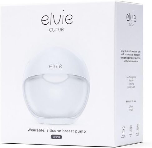 Elvie Curve - Manual Wearable Breast Pump - Hands-Free, Kick-Proof, Portable Silicone Pump that Can Be Worn in-Bra for Gentle, Natural Milk Expression - Breast Feeding Essentials | Kick-proof, portable, can be worn in-bra, gentle and natural milk expressi in Kuwait