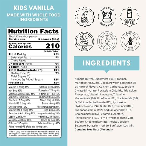 Else Kids Protein Shake Powder 2–13 Years, Dairy Free, Vanilla, Pack of 1 | Plant-based protein with 25 vitamins & minerals. Complete nutrition for growing children and picky eaters. in Kuwait
