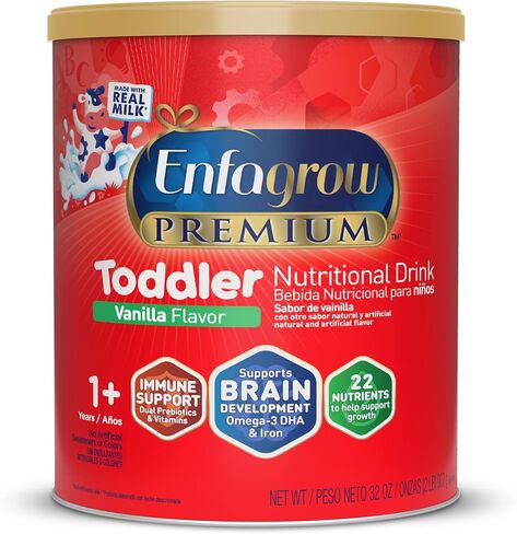 Enfagrow Premium Toddler Milk Nutritional Drink, Enfagrow Toddler Drink, Try Our Brain-Supporting Trio, Vanilla 32oz Can in Kuwait