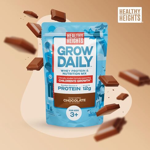 Healthy Heights Grow Daily Kids Protein Drink Mix (Chocolate) - High Protein Shake for Kids 3+, 21.6 oz in Kuwait