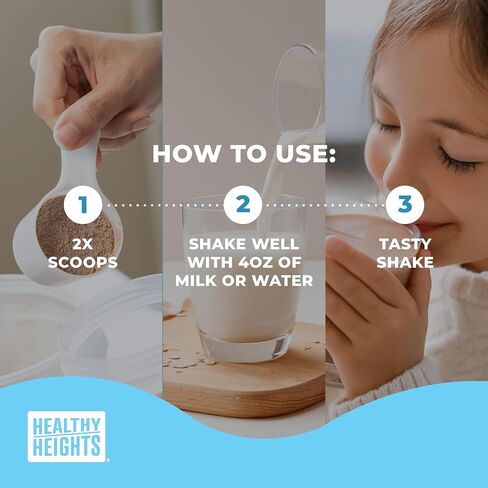 Healthy Heights Grow Daily Kids Protein Drink Mix (Chocolate) - High Protein Shake for Kids 3+, 21.6 oz in Kuwait