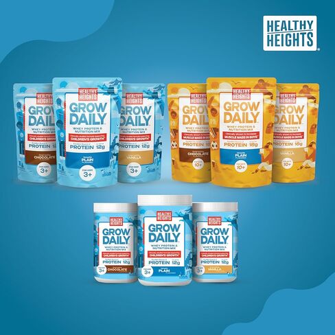 Healthy Heights Grow Daily Kids Protein Drink Mix (Chocolate) - High Protein Shake for Kids 3+, 21.6 oz in Kuwait