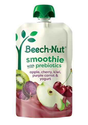 Beech-Nut Toddler Smoothies with Prebiotics, Banana Mango Passion Fruit & Yogurt Baby & Toddler Food Pouches, 3.5 oz (12 Pack) in Kuwait