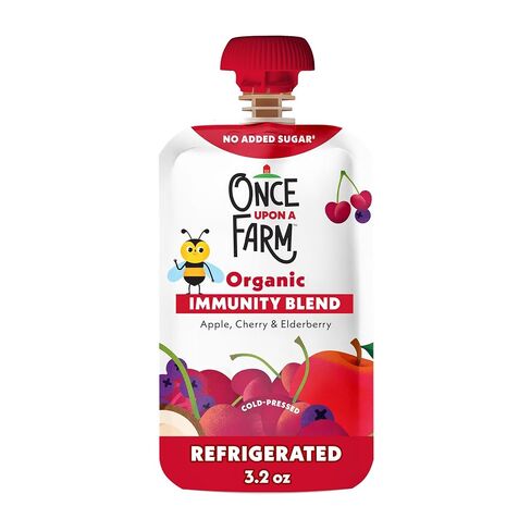 Once Upon a Farm Organic Apple, Cherry & Elderberry Immunity Blend, 3.2 Oz Pouch in Kuwait