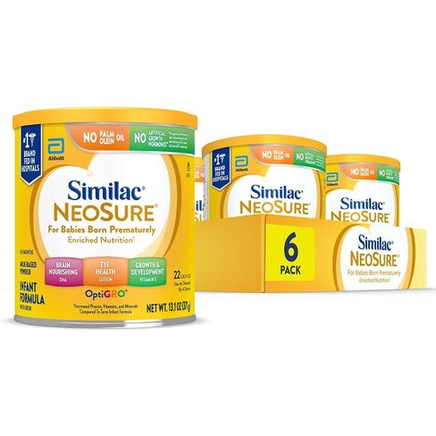 Similac NeoSure Premature Post-Discharge Baby Formula Powder | Infant formula for preemies designed to support development & excellent growth, in 22.8 oz value-size can, 4 pack in Kuwait