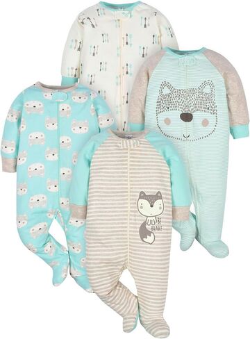 Gerber Baby Boys' 4 Pack Sleep 'N Play Footie in Kuwait