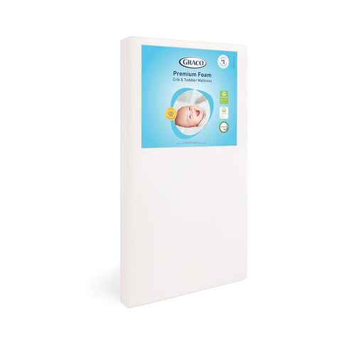Graco Premium Foam Baby Crib & Toddler Bed Mattress | GREENGUARD Gold Certified, Waterproof, Machine Washable OEKO-TEX Standard 100 Certified Cover, Firm Support, Standard Size in Kuwait
