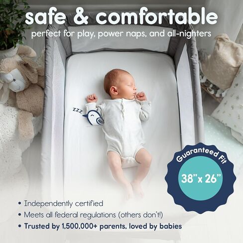 Hiccapop Playard Mattress Pad, Pack and Play Mattress with Carry Bag, 1.25" in Saudi Arabia
