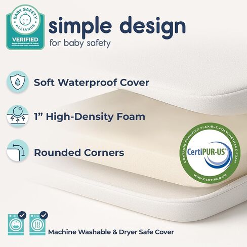 Hiccapop Playard Mattress Pad, Pack and Play Mattress with Carry Bag, 1.25" in Saudi Arabia