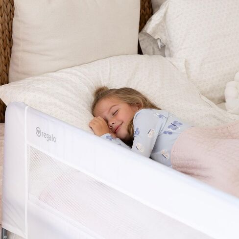 Regalo Swing Down Toddler Bed Rail Guard, NO Tools Required, Bed Rail for Toddlers with Patented Gap Guard, Toddler Bed Rail, Fits Twin, Full & Queen Beds, Bed Safety Rail for Kids Bed, 43" Long in Kuwait