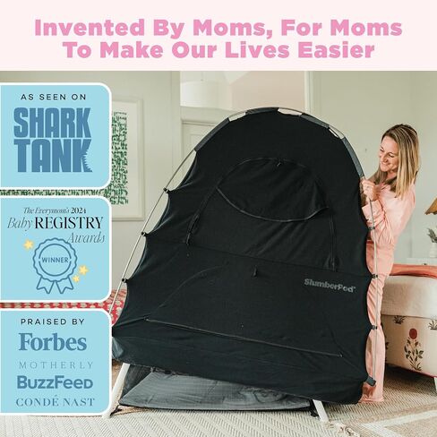 SlumberPod Original Blackout Sleep Tent with Fan for Pack N Play, Mini Crib | Fan Included, Sleep Pod for Babies & Toddlers, Blocks 99% Light, Includes Monitor & Fan Pouches, Shark Tank Featured, Black in Kuwait