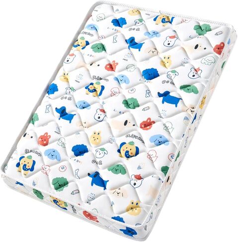 Pack and Play Mattress - 38" x 26"- Premium Knitted Fabric Safety Reinforced Play Yard Mattress - Fits for Graco & Baby Trend & Pamo Babe Playard, Firm Support and Comfort Foam，White in Kuwait