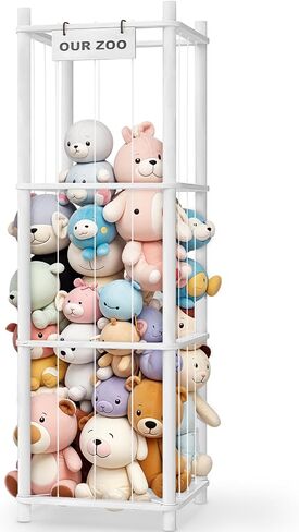 Woodure Stuffed Animal Storage & Organizer, Wooden Cute Zoo Toy Holder for Toddler Rooms, Playrooms & Bedrooms in Kuwait