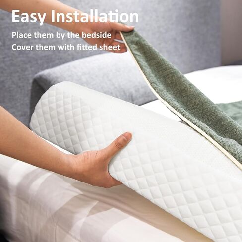 Shinnwa Bed Bumpers for Toddlers & Kids (2-Pack), Memory Foam Bed Rail for Adults, Bed Edge Safety Guard for Queen, King, Full Bed, Non-Slip Bottom, Machine Washable Cover in Kuwait