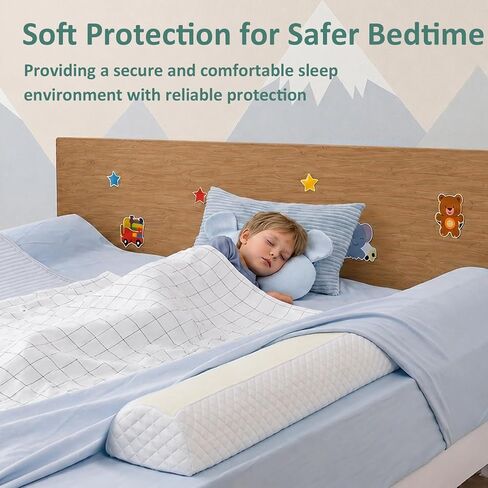 Shinnwa Bed Bumpers for Toddlers & Kids (2-Pack), Memory Foam Bed Rail for Adults, Bed Edge Safety Guard for Queen, King, Full Bed, Non-Slip Bottom, Machine Washable Cover in Kuwait