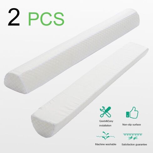 Shinnwa Bed Bumpers for Toddlers & Kids (2-Pack), Memory Foam Bed Rail for Adults, Bed Edge Safety Guard for Queen, King, Full Bed, Non-Slip Bottom, Machine Washable Cover in Kuwait