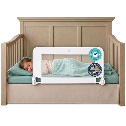 Hiccapop Convertible Crib Bed Rail for Toddlers, Crib Rail Guard, White in Saudi Arabia