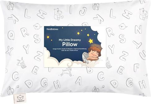 Toddler Pillow with Pillowcase, 13x18 My Little Dreamy Pillow (Soft White) | Kids Travel Bed Pillow for Sleep, Organic Cotton Small Pillowcase, Soft, Breathable, Machine Washable, Toddlers 2-5 years old in Kuwait