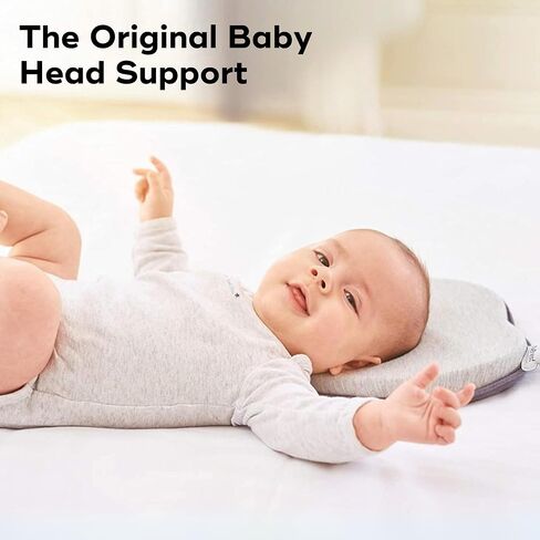 Babymoov Lovenest Baby Head Support, Soft Infant Support for Supervised Awake Time, Stroller & Bouncer Use, Breathable Fabric, Lightweight Newborn Support, Grey in Kuwait