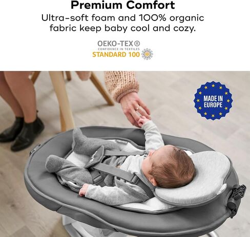 Babymoov Lovenest Baby Head Support, Soft Infant Support for Supervised Awake Time, Stroller & Bouncer Use, Breathable Fabric, Lightweight Newborn Support, Grey in Kuwait