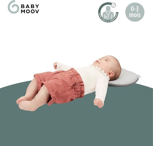 Babymoov Lovenest Baby Head Support, Soft Infant Support for Supervised Awake Time, Stroller & Bouncer Use, Breathable Fabric, Lightweight Newborn Support, Grey in Kuwait
