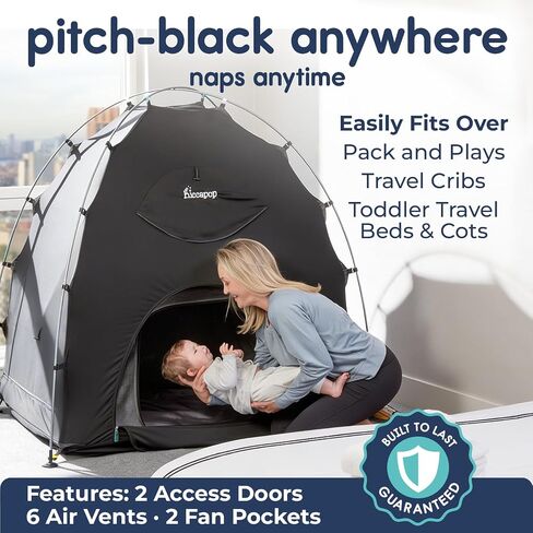 Hiccapop Blackout Tent for Pack and Play, Blackout Cover, Blocks 98%, Green in Kuwait